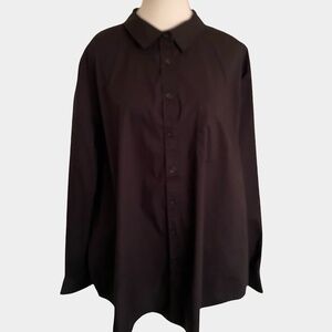 Ricki's Black Cotton Blend Classic Fit Casual Office Button Up Shirt- Sz-XXL